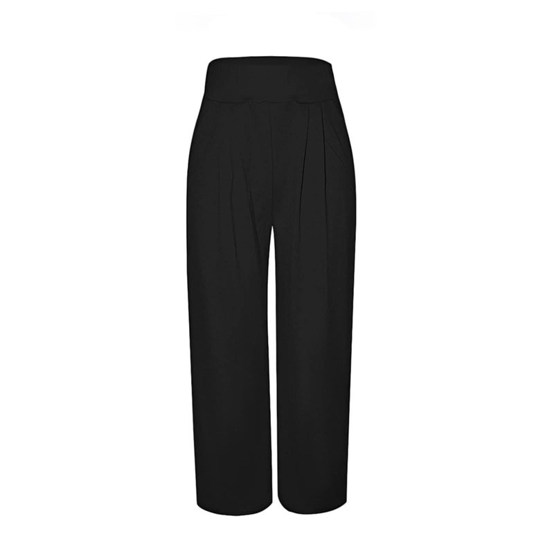 NRTHYE Womens Palazzo Long Pants High Waist Wide Leg Stretchy Loose Fit Casual Trousers with Pocket - Image 4